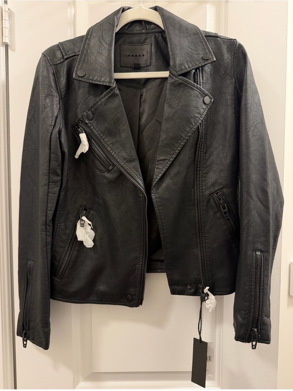 BLANK NYC Black Faux Leather Moto Jacket SIZE XS NWT